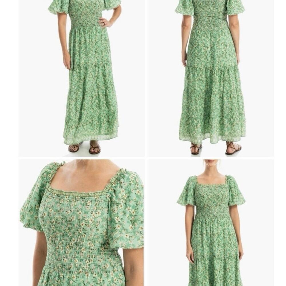 Print Smocked Puff Sleeve Maxi Dress
MAX STUDIO